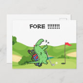 Golf Dinosaur golfende roep om grappige golfer Briefkaart (Voorkant / Achterkant)