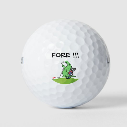 Golf Dinosaur golfende roep om grappige golfer Golfballen (Voorkant)