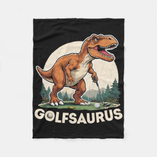 Golf Dinosaur Golfer T-rex Golf Spelen Dino Golfi Fleece Deken