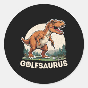 Golf Dinosaur Golfer T-rex Spelen Golf Dino Golfi Ronde Sticker