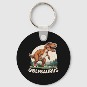 Golf Dinosaur Golfer T-rex Spelen Golf Dino Golfi Sleutelhanger