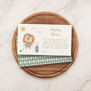 Golf Display Baby Boy Shower Little Putter Argyle Informatiekaartje