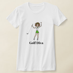 Golf Diva Brunette Golfer T-shirt