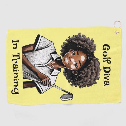 Golf Diva in training - Dames golfhanddoek (Horizontaal)