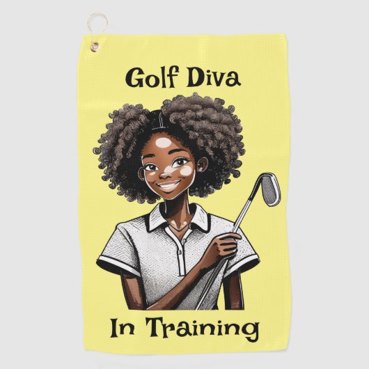 Golf Diva in training - Dames golfhanddoek (Voorkant)