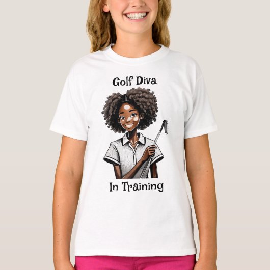 Golf Diva in training - Junior Golf T-shirt (Voorkant)