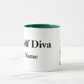 Golf Diva Rode Haar Vrouw Golfer Mok (Midden)