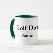 Golf Diva Rode Haar Vrouw Golfer Mok (Voorkant links)