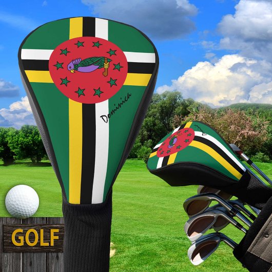 Golf Dominica & Dominica Vlag / Golfclubs Hoesjes Golfheadcover