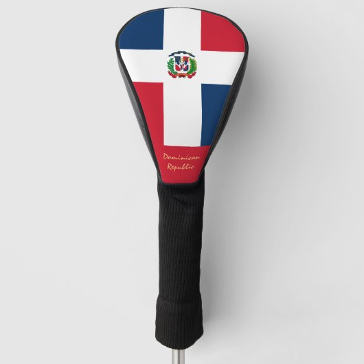 Golf Dominicaanse Republiek & Vlag / Golfclubs Hoe Golfheadcover (Voorkant)