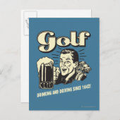 Golf: Drink & rijdend sinds 1642 Briefkaart (Voorkant / Achterkant)