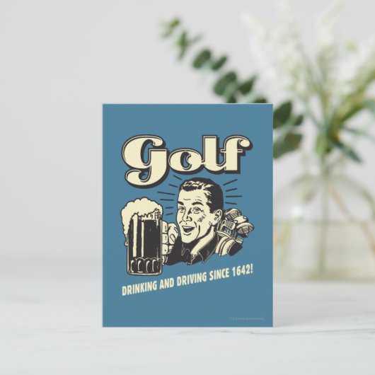 Golf: Drink & rijdend sinds 1642 Briefkaart (Staand voorkant)