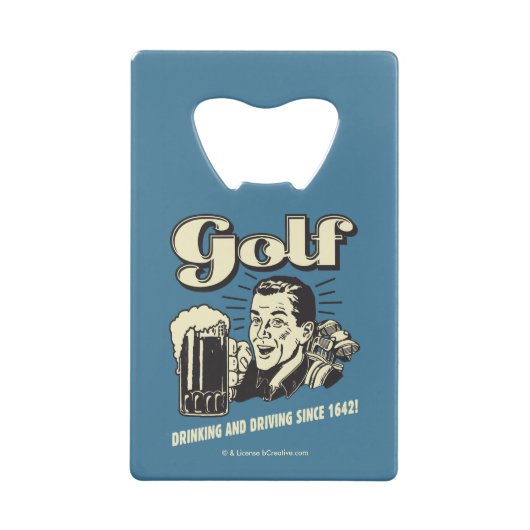 Golf: Drink & rijdend sinds 1642 Creditkaart Flessenopener (Achterkant)