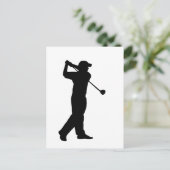 Golf Drive Silhouette Briefkaart (Staand voorkant)