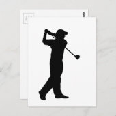 Golf Drive Silhouette Briefkaart (Voorkant / Achterkant)