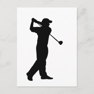 Golf Drive Silhouette Briefkaart