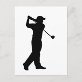Golf Drive Silhouette Briefkaart (Voorkant)