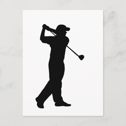 Golf Drive Silhouette Briefkaart (Voorkant)