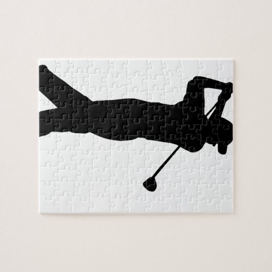 Golf Drive Silhouette Legpuzzel (Horizontaal)