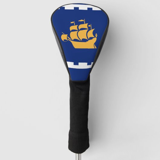 Golf Driver Cover with Flag of Quebec City, Canada (Voorkant)