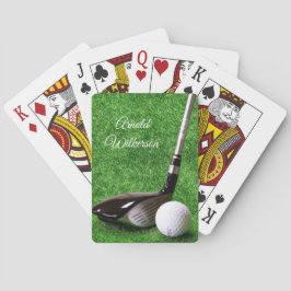 Golf Driver en Bal op Gras personaliseren Pokerkaarten