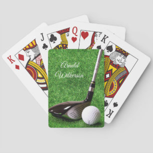 Golf Driver en Bal op Gras personaliseren Pokerkaarten
