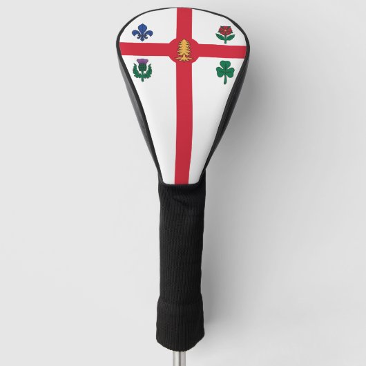 Golf Driver Hoes met Vlag van Montreal, Canada Golfheadcover (Voorkant)