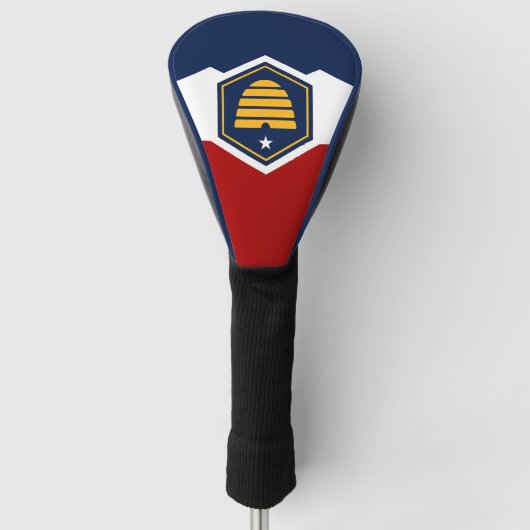 Golf Driver Hoes met Vlag van Utah, VS Golfheadcover (Voorkant)