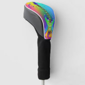 Golf Driver Hoes Neon Gitaar Boho Design Golfheadcover (Schuin)