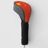 Golf Driver Hoesje met de Chinese vlag Golfheadcover (Schuin)