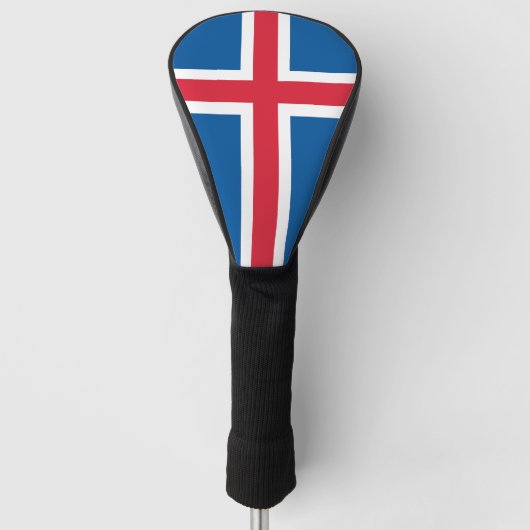 Golf Driver Hoesje met de vlag van IJsland Golfheadcover (Voorkant)