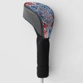 Golf Driver Hoesje met Franse kleuren Golfheadcover (Schuin)