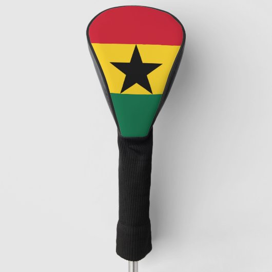 Golf Driver Hoesje met Ghanese vlag Golfheadcover (Voorkant)