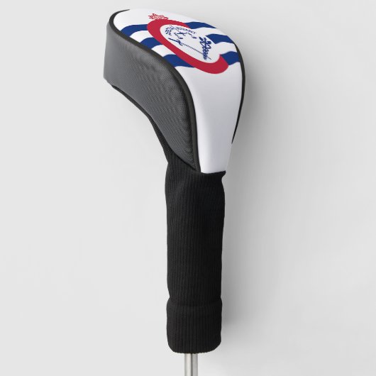 Golf Driver Hoesje met Vlag van Cincinnati, Vereni Golfheadcover (Schuin)