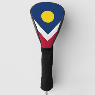 Golf Driver Hoesje met vlag van Denver City, Veren Golfheadcover