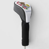 Golf Driver Hoesje met vlag van Illinois, Verenigd Golfheadcover (Schuin)