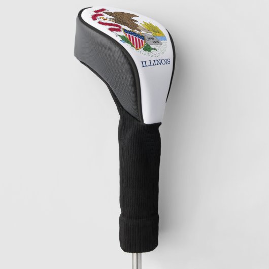 Golf Driver Hoesje met vlag van Illinois, Verenigd Golfheadcover (Schuin)