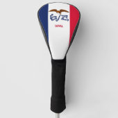 Golf Driver Hoesje met Vlag van Iowa, Verenigde St Golfheadcover (Voorkant)