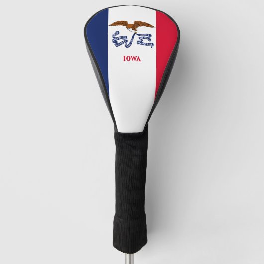 Golf Driver Hoesje met Vlag van Iowa, Verenigde St Golfheadcover (Voorkant)