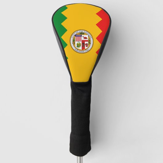 Golf Driver Hoesje met vlag van Los Angeles, Veren Golfheadcover (Voorkant)