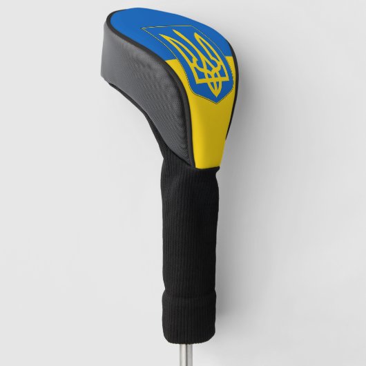 Golf Driver Hoesje met vlag van Oekraïne Golfheadcover (Schuin)