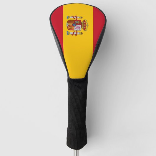 Golf Driver Hoesje met vlag van Spanje Golfheadcover (Voorkant)