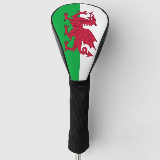 Golf Driver Hoesje met vlag van Wales, Verenigd Ko Golfheadcover (Voorkant)