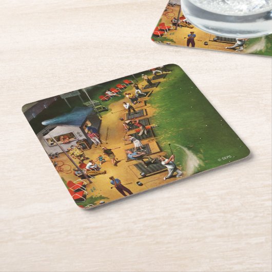 Golf Driving Range van John Falter Kartonnen Onderzetters (Schuin)