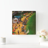 Golf Driving Range van John Falter Vierkante Klok (Huis)