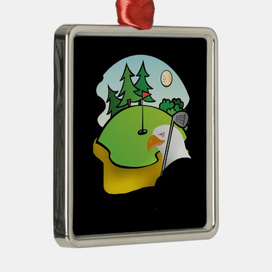 Golf Eagle Metalen Ornament (Rechts)