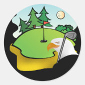 Golf Eagle Ronde Sticker (Voorkant)