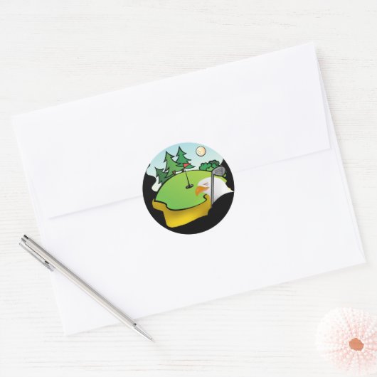 Golf Eagle Ronde Sticker (Envelop)