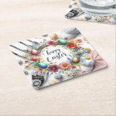 Golf Easter eggs balls and flower and equipment Kartonnen Onderzetters (Schuin)