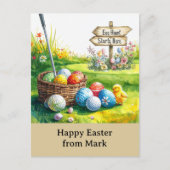 Golf Easter for golfer watercolor Spring Briefkaart (Voorkant)